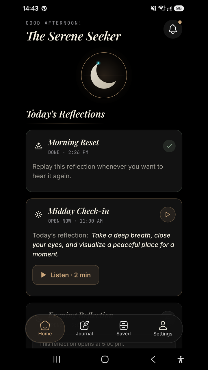 Today's reflections: morning, midday and evening cards